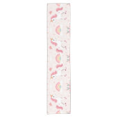 ユニコーン，虹，花，テーブルランナー ショートテーブルランナー (正面)