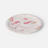 ユニコーン，虹，花，名前，パーティー ペーパープレート (アングル)