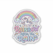 ユニコーン 虹 雨あがり プレミアムベクター タイポ シール (正面)