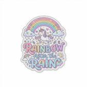 ユニコーン 虹 雨上がり プレミアムベクター タイポ シール (正面)