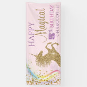 ユニコーン 誕生日パーティーバナー 横断幕 (縦)