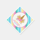 ユニコーン 誕生日パーティー 1歳の誕生日 スタンダードカクテルナプキン (角)