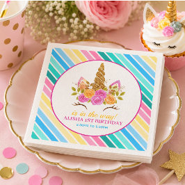 ユニコーン 誕生日パーティー 1歳の誕生日 スタンダードカクテルナプキン