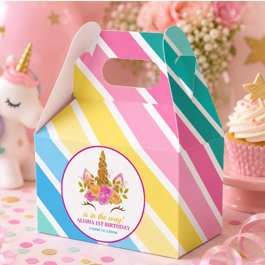 ユニコーン 誕生日パーティー 1歳の誕生日 フェイバーボックス