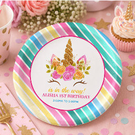 ユニコーン 誕生日パーティー 1歳の誕生日 ペーパープレート