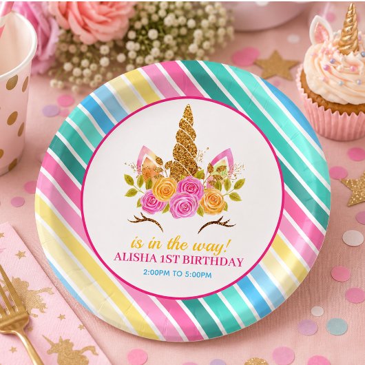 ユニコーン 誕生日パーティー 1歳の誕生日 ペーパープレート