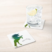 ユニコーン，誕生日 スクエアペーパーコースター (インサイチュ)