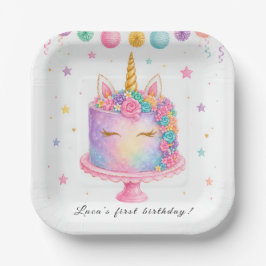 ユニコーン 誕生日 紙皿