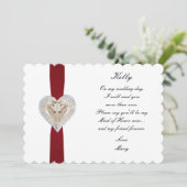 ユニコーン 赤いレースのウェディング メイド オブ オナー カード (スタンド正面)