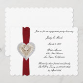 ユニコーン 赤いレース 結婚式前パーティー 招待状 (正面/裏面)