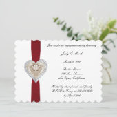 ユニコーン 赤いレース 結婚式前パーティー 招待状 (スタンド正面)