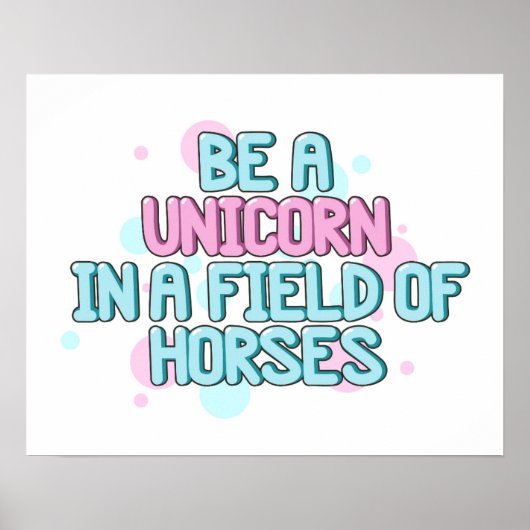 ユニコーン |馬のフィールドで一角獣になる ポスター (正面)