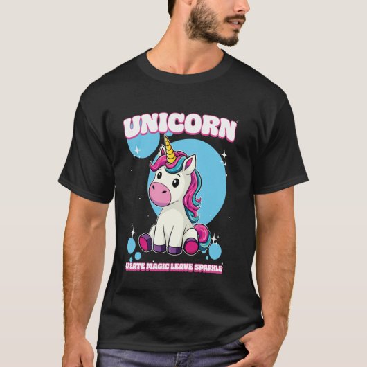ユニコーン 魔法を生み出す 輝きを残す ユニコーン Tシャツ (正面)