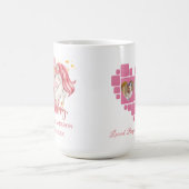 ユニコーン 1歳の誕生日 ピンクの女の子 コーヒーマグカップ (中央)
