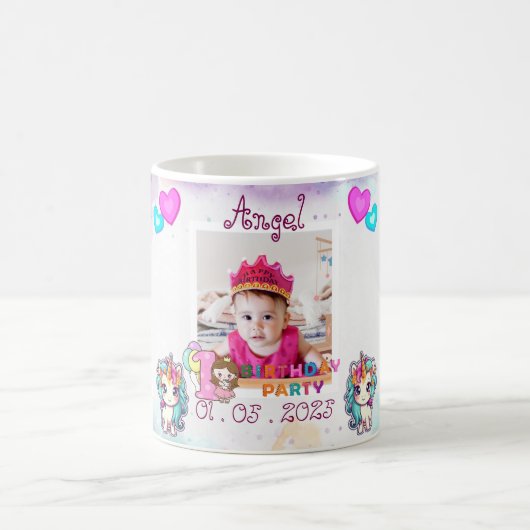 ユニコーン – 1st誕生日パーティーマグミナリー コーヒーマグカップ (中央)