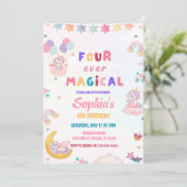 ユニコーン 4歳の誕生日おめでとう Four Ever Magical 招待状 (スタンド正面)