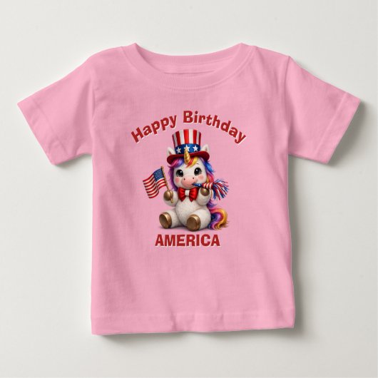 ユニコーン (6a) 愛国少年Tシャツ ベビーTシャツ (正面)