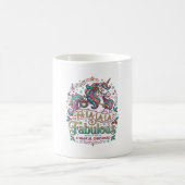 ユニコーン Fa La La La 壮麗な白背景 かわいい コーヒーマグカップ (中央)