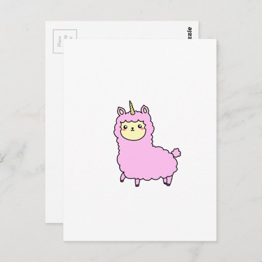 ユニコーンALPACA LLAMAシャツ、アクセサリー、ギフト ポストカード (正面/裏面)