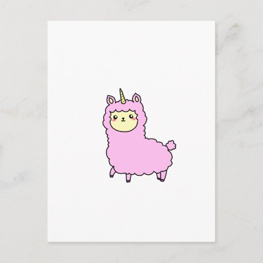 ユニコーンALPACA LLAMAシャツ、アクセサリー、ギフト ポストカード (正面)
