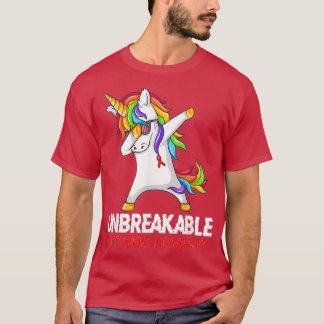 ユニコーンDabbing Unbreakable Hiv Aids Warrior Ribbo Tシャツ