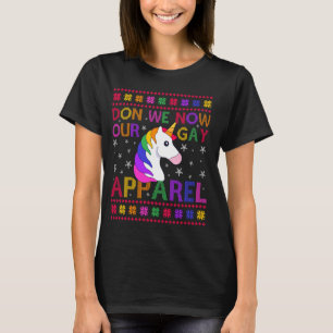 ユニコーンDon We Now Ourゲイアパレルおもしろいクリスマス Tシャツ