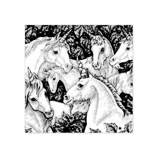 ユニコーンHERD、馬のファンタジーゴムのスタンプ*クローズアップ ラバースタンプ (インプリント)