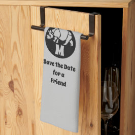 ユニコーンRhinoシルエットモノグラム写真 キッチンタオル