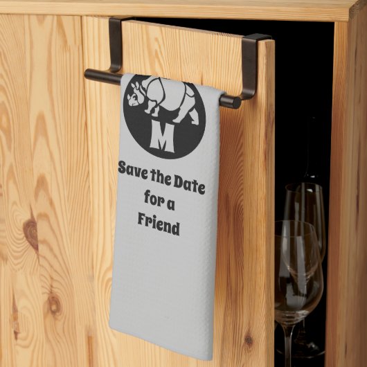 ユニコーンRhinoシルエットモノグラム写真 キッチンタオル (三つ折り)