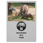 ユニコーンRhinoシルエットモノグラム写真 クリップボード (裏面)