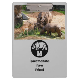 ユニコーンRhinoシルエットモノグラム写真 クリップボード