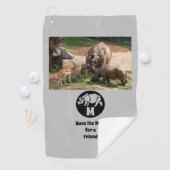 ユニコーンRhinoシルエットモノグラム写真 ゴルフタオル (インサイチュ)