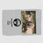 ユニコーンRhinoシルエットモノグラム写真 ゴルフタオル (横)