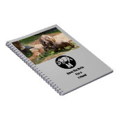 ユニコーンRhinoシルエットモノグラム写真 ノートブック (右側)