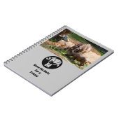 ユニコーンRhinoシルエットモノグラム写真 ノートブック (左側)