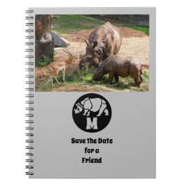 ユニコーンRhinoシルエットモノグラム写真 ノートブック