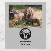 ユニコーンRhinoシルエットモノグラム写真 ワインラベル (シングルラベル)