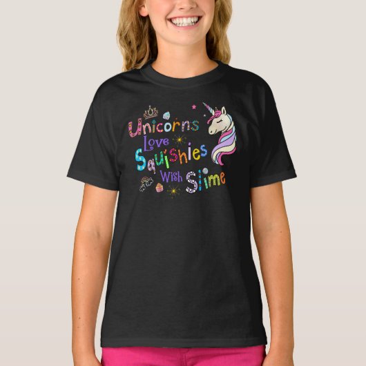 ユニコーンSquishesスライムTシャツ Tシャツ (正面)