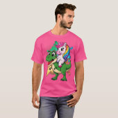 ユニコーンTレックス恐竜ボーイズガールズメンズ Tシャツ (正面フル)