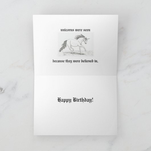 「ユニコー信じンが入っていた」 カード (内部)