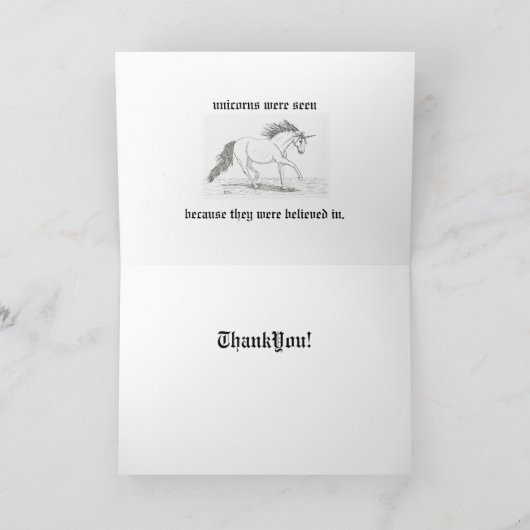 「ユニコー信じンが入っていた」 カード (内部)