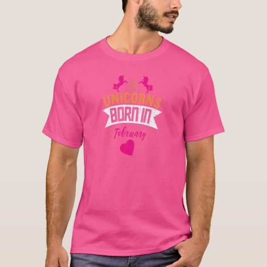 ユニコー生まれンズ2月誕生日 Tシャツ (正面)