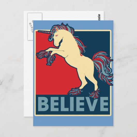 ユニコ信じンコーンで ポストカード (正面/裏面)