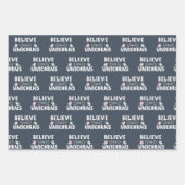 ユニコ信じーンズの青とピンクの女の子のパターンの子 ラッピングペーパーシート (正面3)