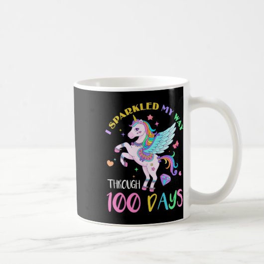 ユニコ学校の100人の日を通り抜けた コーヒーマグカップ (右)