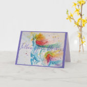 ユニコ絵画ーン後を追の夢の誕生日 カード (黄色い花)