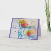 ユニコ絵画ーン後を追の夢の誕生日 カード (正面)