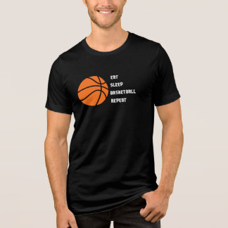 ユニセックスで使える Eat Sleep Basketball Repeat トライブレンドTシャツ