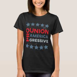 ユニセックスなアメリカのプロ連合進歩的な人のレディース Tシャツ