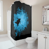ユニセックスなカメの珊瑚礁のシルエットメンズレディース シャワーカーテン (インサイチュ)